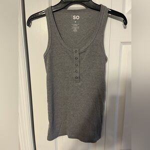 SO Gray Fitted Buttoned Tank Top